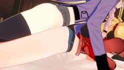 1boy 1girls ass astolfo_(fate) blonde_hair bottomless breasts clothed clothed_sex fate/grand_order fate_(series) femboy femboy_on_female internal_cumshot mordred_(fate) mordredfans pink_hair semen straight tagme video
