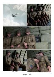 army blowjob comic comic_page comic_panel exhibitionism gay gay_male gay_sex group handjob jerking_off jerkingoff male masturbation medal_of_honor_airborne military oral oral_sex soldier soldiers tommys_eagle_hq uniform ww2