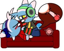 >_< accessory blue_body blue_fur blush blush_stickers bodily_fluids bottomless bottomless_male bow_ribbon brother_(lore) brother_and_sister_(lore) cervical_contact closed_eyes clothed clothed_sex clothing cum cum_in_pussy cum_in_uterus cum_inside cutaway duo ejaculation electronics erection female feral from_front_position fur furniture generation_7_pokemon genital_fluids genitals hair_accessory hair_ribbon hairbow headband headphones hi_res hoodie impregnation incest_(lore) knot knotted_penis knotting legwear looking_at_another looking_at_partner lunamann lying male male/female missionary_position nintendo no_underwear on_back ovum penetration penis pokemon pokemon_(species) ribbons rin_snowblind_(lunamann) sex sibling_(lore) sister_(lore) sofa sofa_sex sperm_cell stockings stufful sweater topwear uterus vaginal_penetration vaginal_penetration yellow_eyes