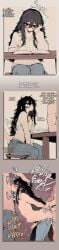 3boys 3koma ai_generated black_hair femboy getting_fucked getting_horny nerd nerdy nerdy_male