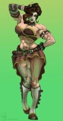 borderlands borderlands_2 catastropart clown_makeup gun mad_moxxi muscular muscular_female pose