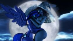 16:9 3d_(artwork) absurd_res alicorn anthro clothing cuddling digital_media_(artwork) doll duo elden_ring equid equine female female/female friendship_is_magic fromsoftware hasbro hat headgear headwear hi_res horn human humanoid mammal moon my_little_pony mythological_creature mythological_equine mythology nude nude_anthro nude_female princess_luna_(mlp) ranni_the_witch sonicthebitch source_filmmaker_(artwork) widescreen wings witch_hat