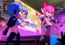 brawl_stars breasts breasts_out emiliodennisc1 female janet_(brawl_stars) large_ass melodie_(brawl_stars) popstar_janet thick_thighs