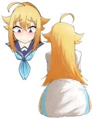 1girls aruriko blonde_hair diaper female female_only koshi_torako shikanoko_nokonoko_koshitantan sitting solo