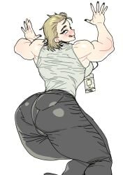ass looking_at_viewer muscular_female office_lady sparkeyjinjin yanolza01