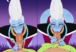 2boys ai_generated big_penis blue_skin broly_(dragon_ball_super) dragon_ball dragon_ball_super fellas femboy gay girly imminent_sex male muscular muscular_male novelai penis pov taller_male trap whis white_hair yaoi