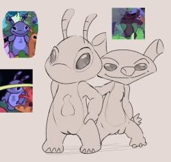 alien anthro casual_nudity disney duo experiment_(lilo_and_stitch) female genitals hi_res lilo_and_stitch nude pussy spread_legs spreading standing tabloi unconfirmed_experiment vialet_(unconfirmed_experiment)