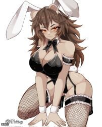 animal_ears big_ass big_breasts big_breasts big_butt big_titties brown_hair bunny_ears bunny_girl bunny_girl_suit bunnysuit clothing curvaceous curvaceous_female curvaceous_figure curvy curvy_figure curvy_hips female female_focus female_only long_hair looking_at_viewer mmaikory original original_character