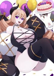 big_breasts big_titties brown_hair clothing curvaceous curvaceous_female curvaceous_figure curvy curvy_figure curvy_hips female female_focus female_only long_hair looking_at_viewer mmaikory original original_character thigh_highs