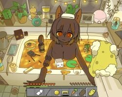 1girls bathtub chicken_(minecraft) chicken_jockey creeper creeper_(minecraft) doremifaso64 female lava looking_at_viewer magma_cube minecraft minecraft_mob mojang steve_(minecraft) tagme zombie_(minecraft)