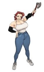 axe muscular muscular_female red_hair yanolza01