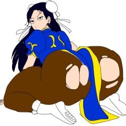 2024 annoyed art_gift big_booty blackwhiplash booty bubble_butt chun-li_(cosplay) gift huge_ass mineralgarbage sailorannie2005 suguru_geto wardrobe_malfunction