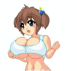 1girls animated big_breasts bouncing_breasts breasts fullflap inma_no_ken white_background