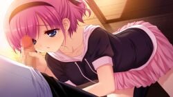 1boy black_bow black_hairband black_hoodie black_thighhighs blue_eyes bow breasts censored collarbone covered_nipples cowboy_shot dutch_angle erection faceless faceless_male female fingernails frilled_bow frills fumio_(ura_fmo) game_cg grisaia_(series) grisaia_no_kajitsu hairband hairbow half-closed_eyes handjob highres hood hoodie kazami_yuuji kneeling komine_sachi leaning_forward light_blush light_rays long_eyelashes long_fingernails looking_at_another looking_at_penis medium_breasts miniskirt mosaic_censoring non-web_source official_art out_of_frame penis pink_hair pink_skirt pleated_skirt pov raised_inner_eyebrows shirt short_hair short_sleeves sidelocks skirt sparkling_eyes straight sunbeam sunlight swept_bangs thick_eyelashes thighhighs thighs three_quarter_view two_side_up white_shirt