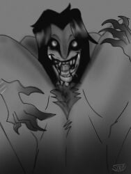 black_hair chance_(forsaken) cunnilingus facial_crest fellatio forsaken_(roblox) gradient_fingers happy_trail horror long_tongue monochrome no_color p0zzms00p roblox roblox_game saliva saliva_on_penis self_upload sharp_teeth small_eyes small_penis tagme tongue_around_penis two_time_(forsaken) uncanny
