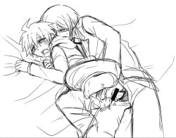 anal anal_sex anal_sex blush clothed clothed_sex clothing danganronpa drool drooling gay gay_anal gay_sex male male/male male_focus male_only male_penetrated male_penetrating male_penetrating_male naegi_makoto pleasure_face togami_byakuya yaoi