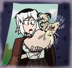 borrowed_character clothed_female clothed_female_nude_futa crash2262 cum cum_inside cum_inside_breasts cum_inside_nipples cum_on_breasts doll_girl ejaculation faceless_futanari futa_on_female futanari hakayu holding_breast huge_breasts insect_girl insects insects large_breasts leaking_cum long_tongue multi_arm multi_penis multiple_penises naked_futanari nipple_penetration no_nipples nude_futanari paizuri purple_eyes self_upload small_dom_big_sub tagme unbuttoned unbuttoned_shirt white_hair wings x-ray
