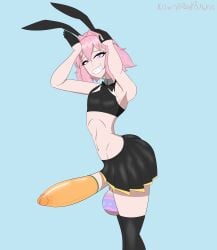 1boy armpit armpits astolfo_(fate) astolfo_(saber)_(fate) big_penis bodypaint bowtie bunny_ears condom condom_on_penis easter easter_balls easter_egg exposed_stomach fangs fate/grand_order fate_(series) femboy huge_balls huge_cock kawaiiredpandas large_balls large_penis navel oerba_yun_fang orange_condom otoko_no_ko painted_balls pink_eyes pink_hair purple_eyes short_hair short_skirt showing_teeth skirt slender_body slender_waist smug smug_grin teeth thick_thighs thighhighs torn_condom trap tummy