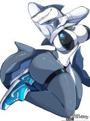 big_ass big_breasts big_butt big_thighs big_titties curvaceous curvaceous_female curvaceous_figure curvy curvy_figure curvy_hips female female_focus female_only grey_skin looking_at_viewer mmaikory shark shark_tail tralalero_tralala