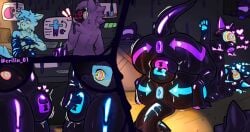 anthro bulge bulge_frottage clothing crilix drone dronification duo hi_res hypnosis landing_strip latex latex_clothing machine male male/male mind_control protogen