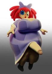 3d 3d_(artwork) big_breasts breasts cleavage clothed coolbeanoishere futanari intersex large_breasts penis penis_through_clothing ragatha ragatha_(coolbeanoishere) ragatha_(the_amazing_digital_circus) suprised