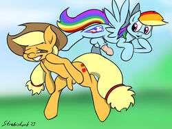 applejack_(mlp) friendship_is_magic my_little_pony rainbow_dash_(mlp) smooth_skin strebiskunk