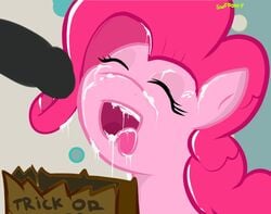 closed_eyes cum cum_in_mouth cum_on_face equine female friendship_is_magic fur hair horse my_little_pony open_mouth oral penis pink_fur pink_hair pinkie_pie_(mlp) pony straight_hair swfpony tongue