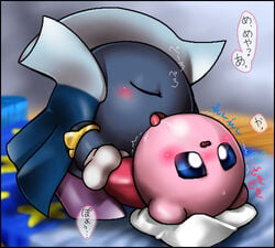 blue_eyes kirby kirby_(series) kurobedamu licking meta_knight open_mouth tagme tongue