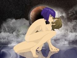 2girls female human irma_lair jpg kissing multiple_girls nanotyrannus nude nude_female orube short_hair starry_sky stars tagme w.i.t.c.h. yuri