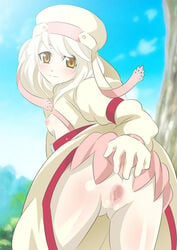 1girls alice_(tales_of_symphonia_kor) ass ass_focus blonde_hair blush breast breasts censored clothes dawn_of_the_new_world female pomeranianko pussy smile spread_ass tales_of_(series) tales_of_symphonia tales_of_symphonia:_dawn_of_the_new_world tales_of_symphonia_dawn_of_the_new_world tales_of_symphonia_knight_of_ratatosk vagina vagina_focus yellow_eyes