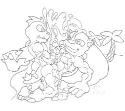 blastoise buggery feraligatr handjob interspecies kazario89 male male_only monochrome multiple_males nintendo pokemon yaoi