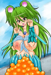 egg egg_laying fish_eggs lactation mermaid muromi-san namiuchigiwa_no_muromi-san swimsuit tagme