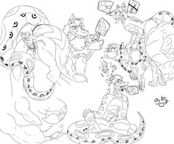 anthro boa bulge dragon eat_and_kill_adoptables egg impregnation monochrome penetration penis penis_vore pussy rainbow_boa servo117 sex vaginal_penetration vore zer0 zer0sanguine