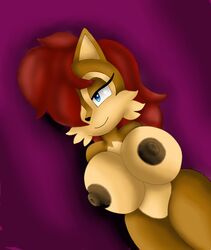 anthro breasts chipmunk color female female_only fur furry kingshadow nipples nude sally_acorn smile solo sonic_(series) tagme