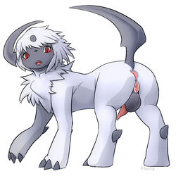 absol anus artist_request balls color cuntboy flucra full-package_cuntboy fur furry herm hermaphrodite intersex male maleherm multi_genitalia nintendo penis pokemon pokemon_(species) pussy scrotum side_view solo testicles uncensored vagina white_fur year_request