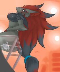 ass breasts color exposed_breasts female female_only fur furry furry_ass furry_breasts ninko pokemon pokemon_(species) pussy solo vulva zoroark