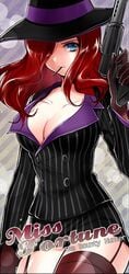 artist_request crime_city_miss_fortune debonair_series gangster large_breasts league_of_legends pinstripe_pattern pinstripe_suit sarah_fortune