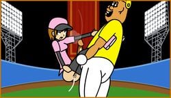 accurate_art_style animated brown_hair canon canonical_scene canonical_sex clothing cum fever_x_(minus8) fucked_silly happy_sex minus8 official pitcher_(rhythm_heaven) rhythm_heaven rhythm_heaven_fever rhythm_tengoku rhythm_tengoku_gold sex