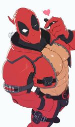 bara big_pecs bulge deadpool deadpool_(marvel_rivals) heart heart_symbol male male_only marvel marvel_rivals mask masked masked_male muscular muscular_male solo strange_koi