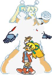 animated blonde_hair breasts breasts_out capcom edit edited female female_only hyper_roll marvel_vs._capcom mega_man mega_man(classic) nipples pixel_animation pixel_art pussy roll tagme transformation transparent_background