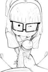 cum cum_in_mouth cum_on_face ethicalgooner2007_(kryptraider) glasses gritty_hotdog_(artist) jerking someone_else's_oc tongue_out