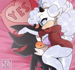 1boy1girl ass ass_visible_through_clothes bed bed_sheet bedroom_eyes blue_eyes blush blush_lines boobs_out bra breasts_out cheeks_out cuddle cuddling face_to_breasts flustered flustered_male furry furry_female furry_only huge_ass huge_breasts lanolin_the_sheep lanolin_the_sheep_(sonic) lavtheghost laying_on_bed legs legs_up love mobian_(species) mobian_hedgehog mobian_sheep nervous_face nervous_male nervous_sweat no_panties shadow_the_hedgehog sheep sheep_ears sheep_girl sheep_horns sheep_tail sonic_(series) sonic_the_hedgehog_(idw) sonic_the_hedgehog_(series) teasing thick_thighs thighs wavy_hair wholesome_couple wholesome_end wholesome_hug yes-no_pillow