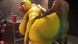 3d anal anal_penetration anal_sex animated ass big_ass big_butt butt chica_(fnaf) chica_(fnaf_1) chubby chubby_female classic_chica_(fnaf) fat fat_female female five_nights_at_freddy's human hyper_ass longer_than_10_seconds longer_than_30_seconds longer_than_one_minute male overweight overweight_female sex snips456 snips456fur sound straight video