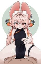 9:14 animal_ear_fluff animal_ears animal_humanoid anthro asian_clothing blush blush_lines bodily_fluids bottomless breasts bulge chinese_clothing chinese_dress claws clothed clothing cum cum_in_clothing cum_on_leg detailed_bulge dress ear_piercing east_asian_clothing erection erection_under_clothing female female_focus female_on_top finger_claws first_person_view genital_fluids genital_outline grinding grinding_on_penis hi_res humanoid jeffman24 lagomorph lagomorph_humanoid leporid leporid_humanoid looking_at_viewer male male/female mammal mammal_humanoid mihoyo nipple_outline on_top pelvic_curtain penis_outline piercing rabbit rabbit_humanoid shortstack small_breasts smile smirk smug solo straddling teasing teasing_viewer thick_thighs thigh_strap translucent translucent_clothing wet wet_clothing wide_hips zenless_zone_zero zhao_(zenless_zone_zero)