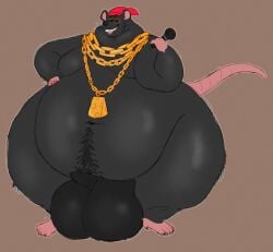 2025 anthro balls barnyard_(series) beanie belly big_balls big_belly biggie_cheese black_body black_fur buckteeth clothing electronics eyewear fur genitals gold_(metal) gold_jewelry gold_necklace hat headgear headwear hi_res holding_microphone holding_object jewelry male mammal microphone moobs morbidly_obese morbidly_obese_anthro morbidly_obese_male mostly_nude murid murine navel necklace nickelodeon nude obese obese_anthro obese_male overweight overweight_anthro overweight_male paws penis plushbuttz raised_tail rat rat_tail rodent smile solo standing sunglasses tail teeth thick_thighs vein veiny_penis whiskers wide_hips