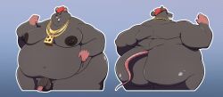2024 anthro areola ass balls barnyard_(series) beanie belly belly_grab big_belly big_butt biggie_cheese black_body black_fur clothing eyewear fist front_view fur genitals gold_(metal) gold_jewelry gold_necklace hat headgear headwear hi_res inkskinks_(artist) jewelry male mammal moobs morbidly_obese morbidly_obese_anthro morbidly_obese_male mostly_nude multiple_images murid murine navel necklace nickelodeon nipples nude nude_anthro nude_male obese obese_anthro obese_male open_mouth overweight overweight_anthro overweight_male penis rat rat_tail rear_view rodent solo sunglasses tail teeth thick_thighs tongue vein veiny_penis wide_hips