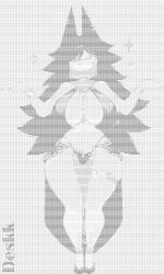 :3 ai_generated animal_ears ascii ascii_art big_breasts black_and_white black_clothing black_eyes black_hair black_panties breasts curvy curvy_female curvy_figure dancer_outfit dancing deskk female focus_on_boobs fundamental_paper_education hand_up jewelry long_hair miss_circle_(fundamental_paper_education) monochrome navel rings smile stomach thick_thighs thong white_background white_skin