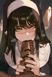 1girl 1girls 2025 ai ai_art ai_generated big_breasts big_penis black_hair black_lipstick blowjob blowjob_face blowjob_focus blowjob_only blowjob_pov bodily_fluids breath breath_cloud breathing breathing_heavily chainsaw_man church church_interior clothed clothed_female dark-skinned_male dark_skin deep_blowjob deepthroat deepthroat_mark dress eyebrows eyelashes eyewear female female_focus female_only fluids genlation grabbing grabbing_penis heart heart_symbol heavy_breathing holding holding_object holding_penis huge_breasts huge_cock indoors inside kneeling large_penis light-skinned_female light_skin lips lipstick lipstick_mark lipstick_marks lipstick_on_penis long_hair looking_at_partner looking_at_viewer nails nun nun's_habit nun_dress nun_habit nun_outfit nun_veil on_knees open_clothes oral oral_sex out_of_frame out_of_frame_male penis penis_out pov pov_eye_contact pov_male scar scar_on_face uncensored veiny veiny_penis yellow_eyes yoru_(chainsaw_man)