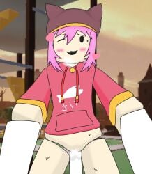1boy 1girls 3d_background blocky_body bottomless cum cum_inside dj_(tds) neko neko_dj roblox roblox_background roblox_game robloxian screencap_background sex tagme tnt5566th tower_defense_simulator