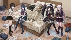 1boy 4girls a_body_has_been_discovered accurate_art_style after_sex ai_generated celestia_ludenberg cum danganronpa danganronpa:_trigger_happy_havoc dead fucked_to_death happy harem kirigiri_kyouko maizono_sayaka meme mukuro_ikusaba naegi_makoto water_bottle